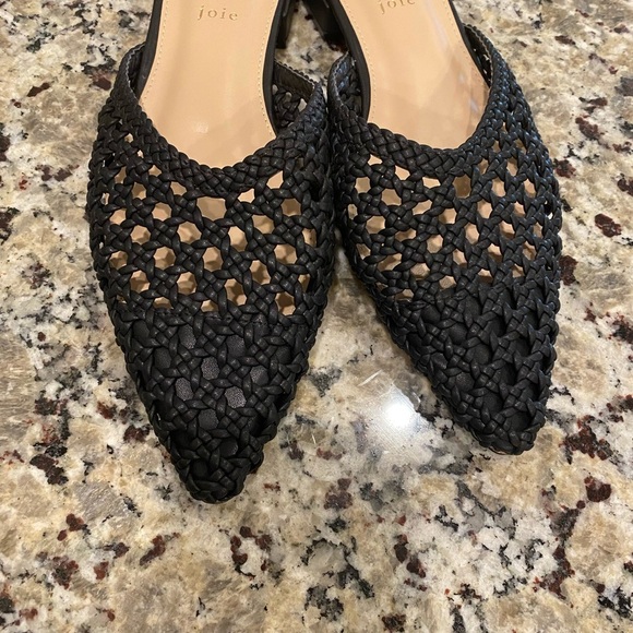 Joie Behold black woven leather slip-on mules - Picture 7 of 10